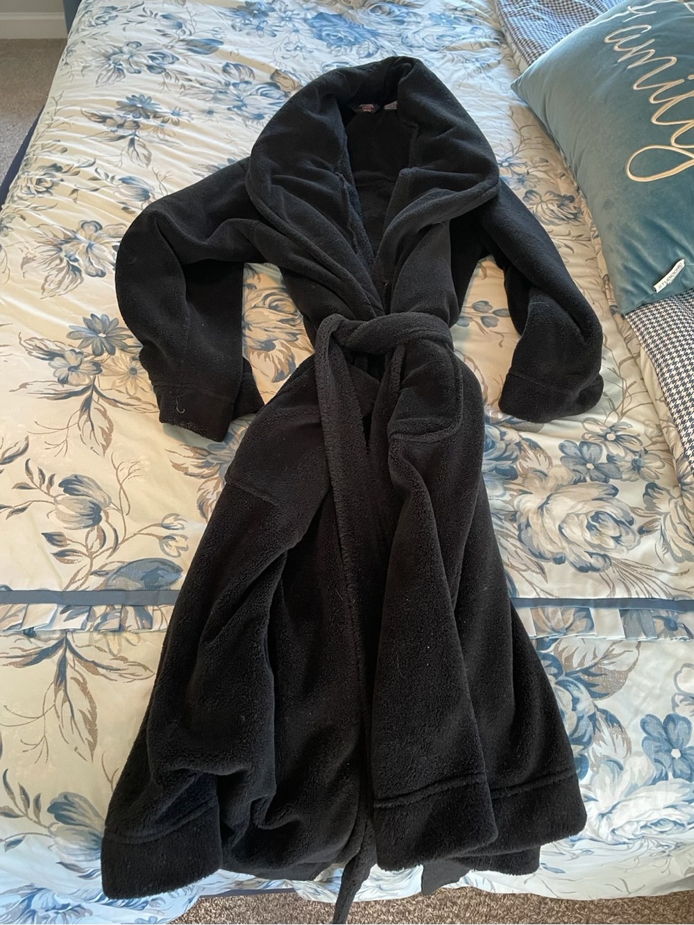 Cozy Black Plush Robe